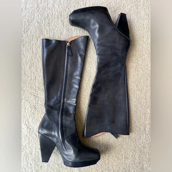 Fluevog On Course Leeward Platform Knee Boots --Tequila Black -- size 10 - Picture 8 of 9